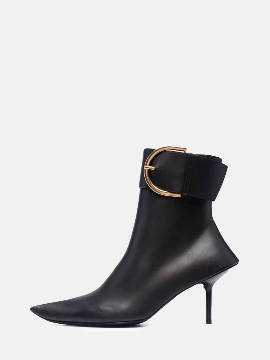 Women’s Ankle Boots Pointed Toe Buckle Strap Stiletto Heels Boots