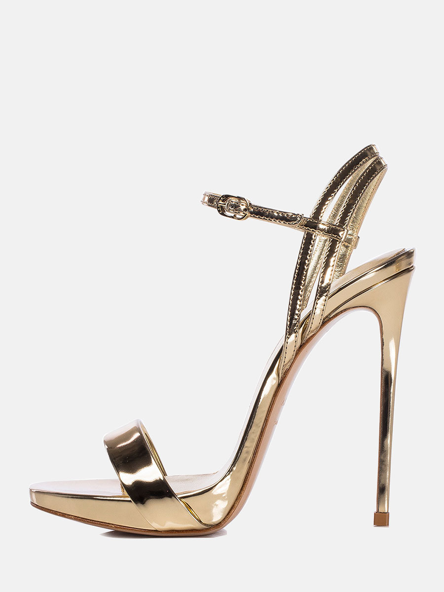 Women’s Metallic Buckle Slingback Stiletto Heel Sandals