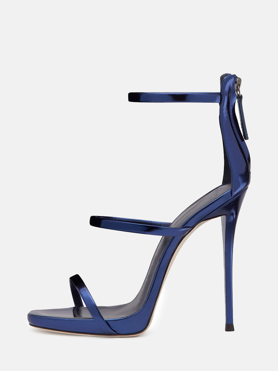 Women’s Patent PU Ankle Strap Sandals Stiletto Heel Dress Sandals