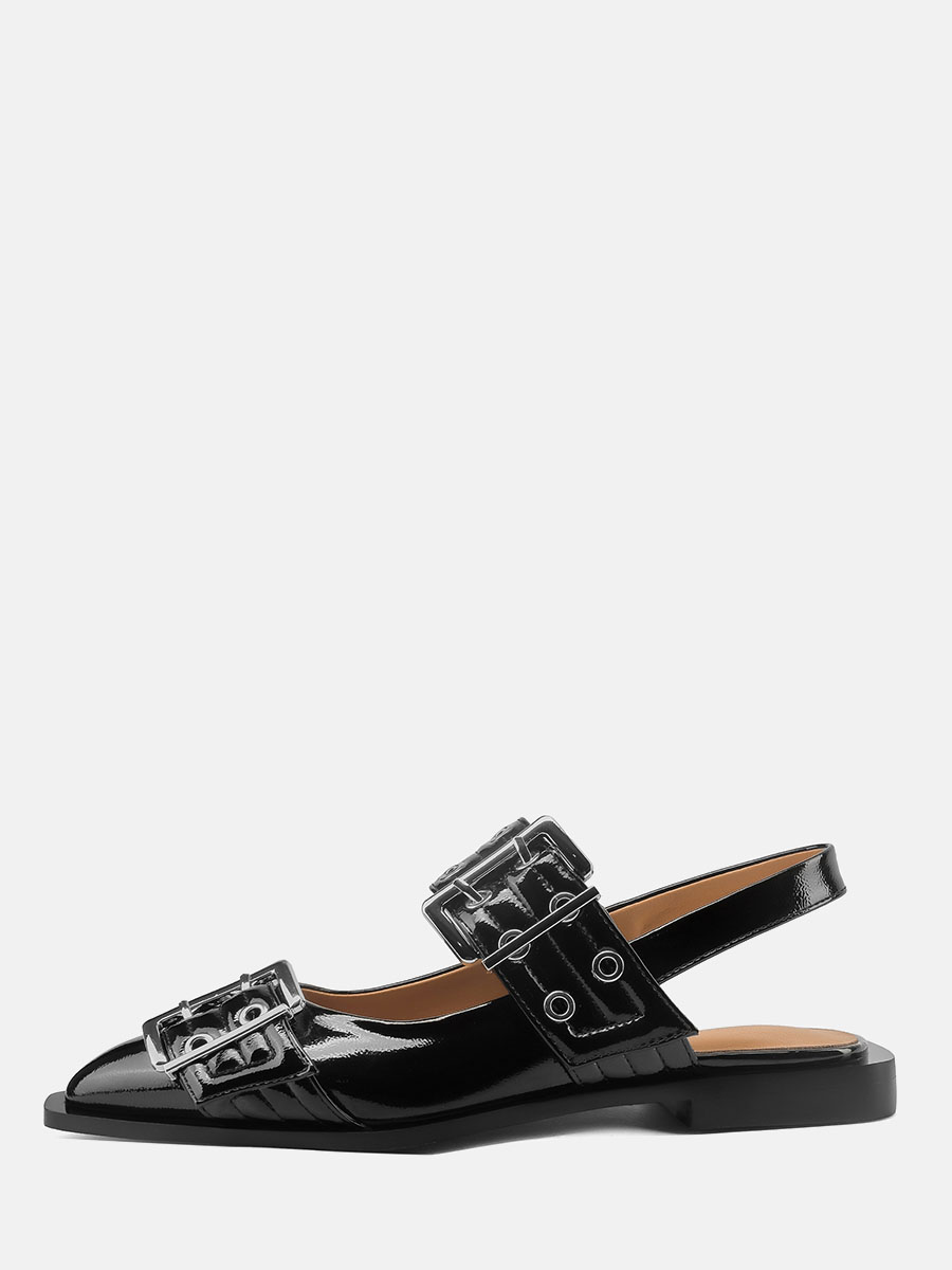 Women's Pointy Toe Mary Jane Flats Buckles Slingback Flats