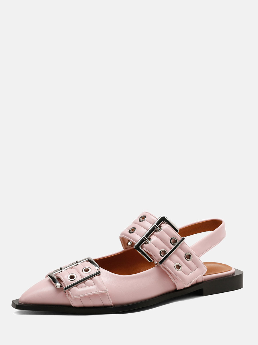 Women’s Slingback Pointed Toe Flats Buckle-Strap Mary Janes (3)