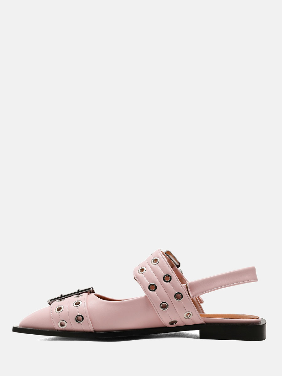 Women’s Slingback Pointed Toe Flats Buckle-Strap Mary Janes