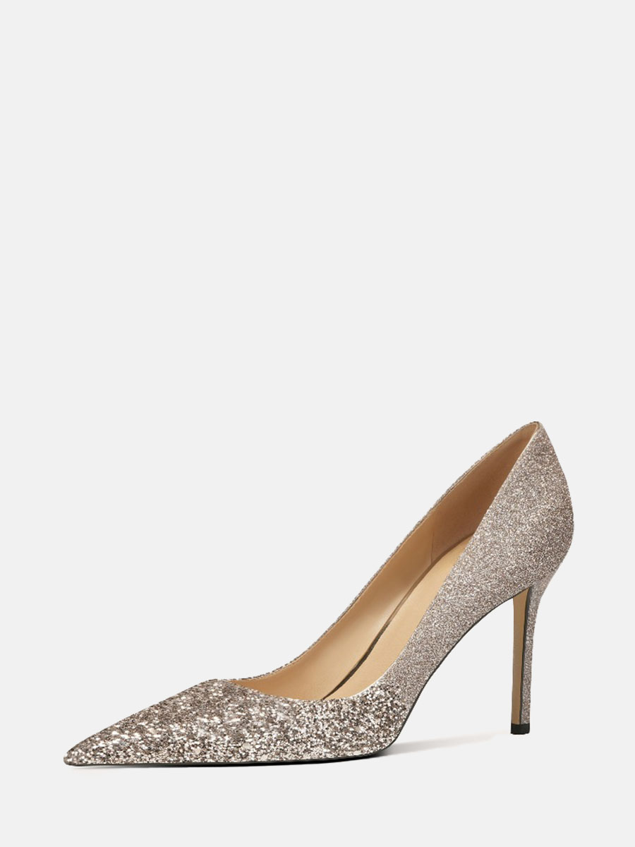 Women’s Glitter Pointed Toe Stiletto Heels Wedding Pumps