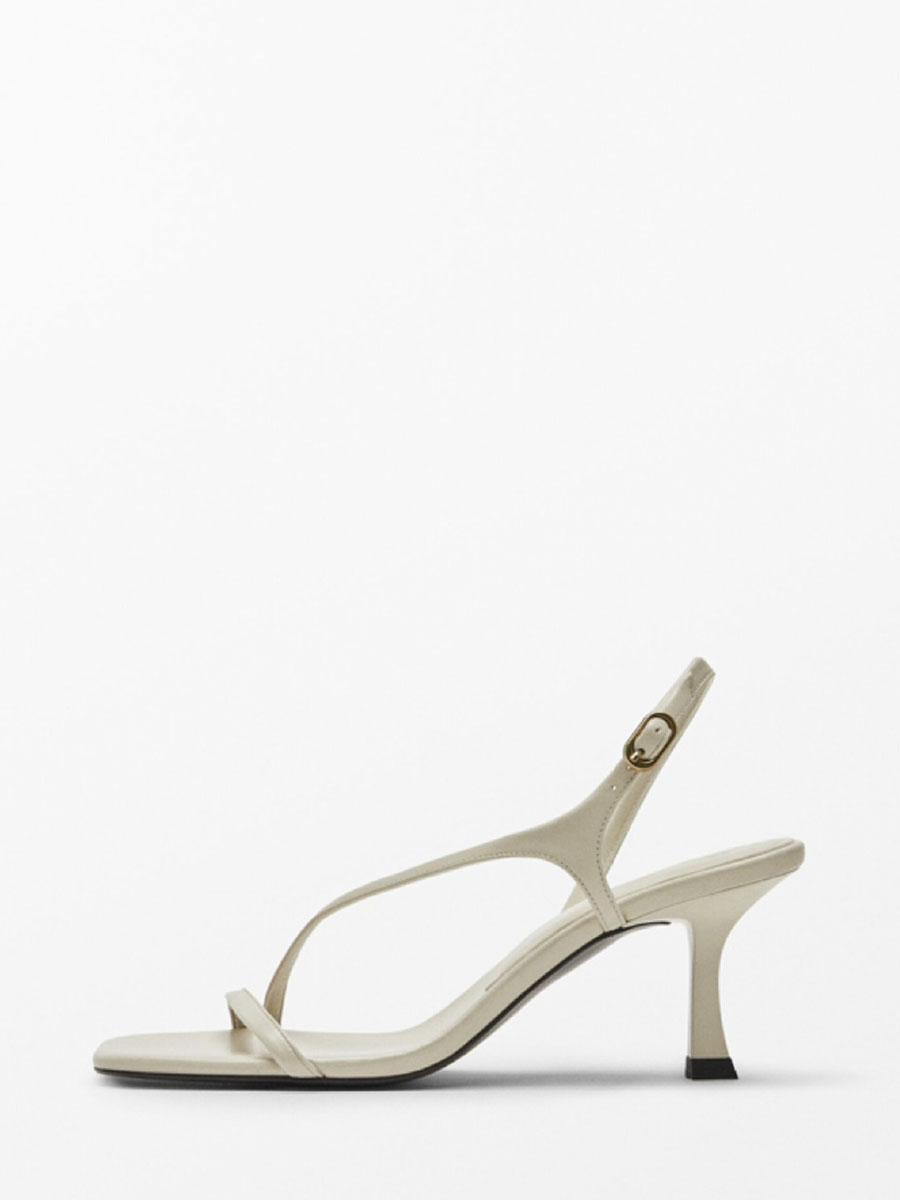 Women’s Microfiber Slingback Buckle Open Toe Stiletto Heels Sandals