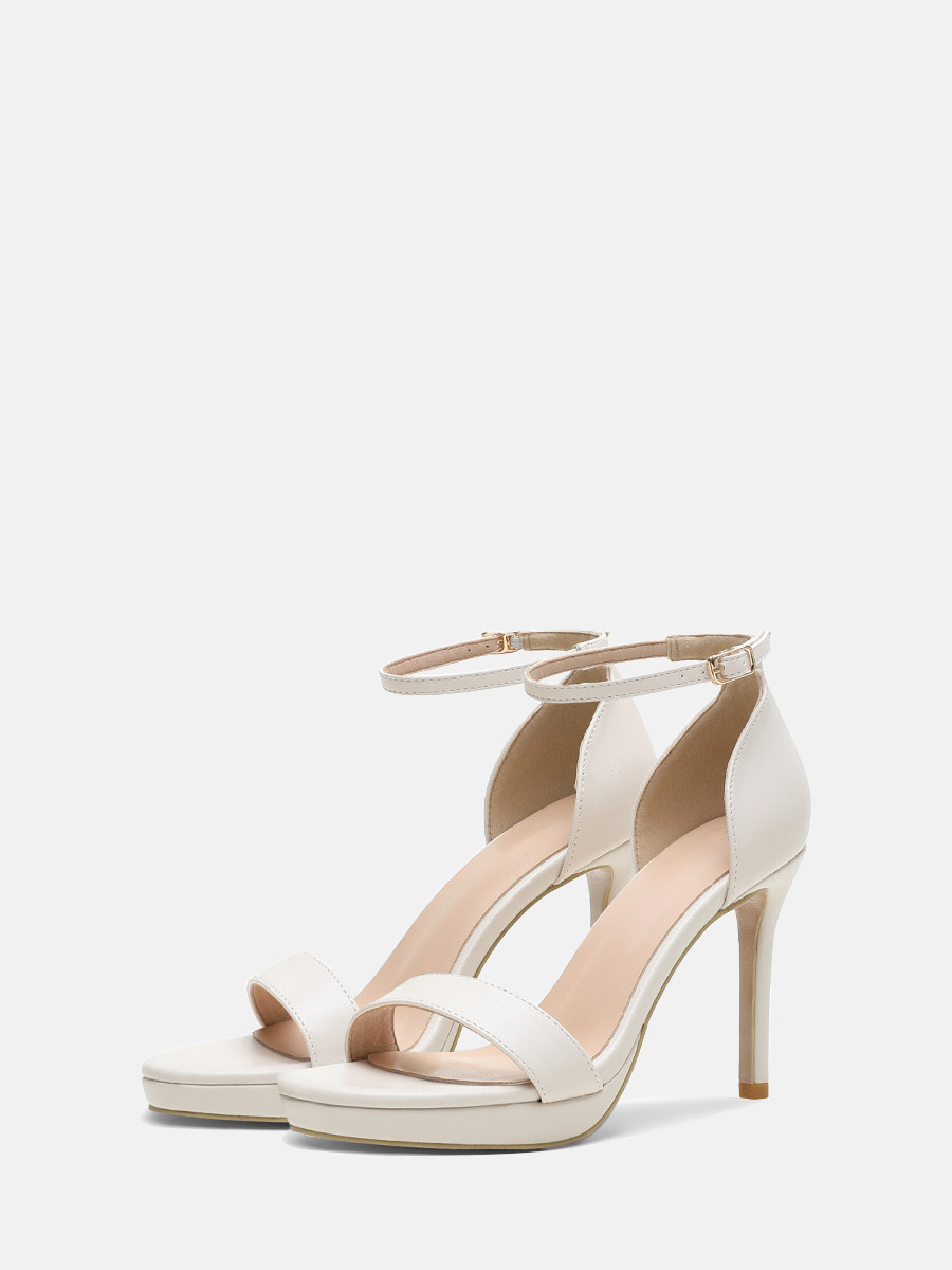 Women’s Microfiber Ankle Strap Buckle Platform Stiletto Heels Sandals (1)