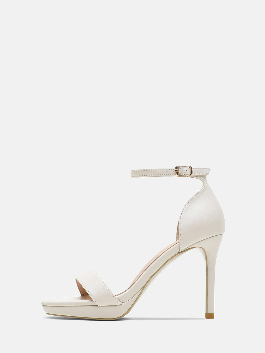 Women’s Microfiber Ankle Strap Buckle Platform Stiletto Heels Sandals