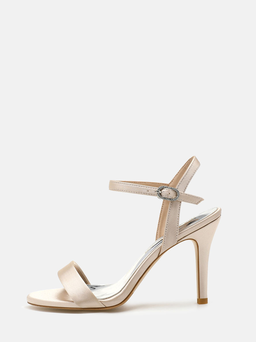 Women’s Satin Ankle Strap Stiletto Heels Open Toe Sandals